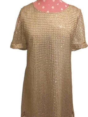 Gorgeous in Gold holiday dress